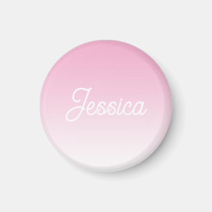 (Editable) Light Pink Color Ombre & Your Text Magnet