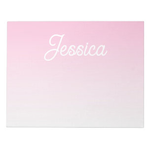 (Editable) Light Pink Color Ombre & Your Text Notepad