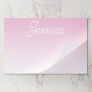 (Editable) Light Pink Color Ombre & Your Text Paper Pad