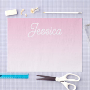 (Editable) Light Pink Color Ombre & Your Text Tissue Paper
