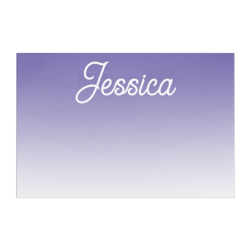 Editable Light Purple Color Ombre  Your Text Acrylic Print