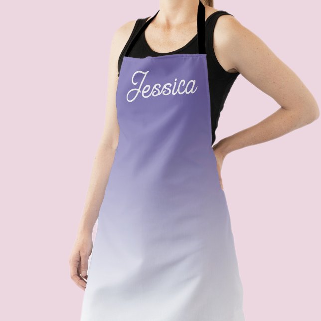 (Editable) Light Purple Color Ombre & Your Text Apron (Creator Uploaded)