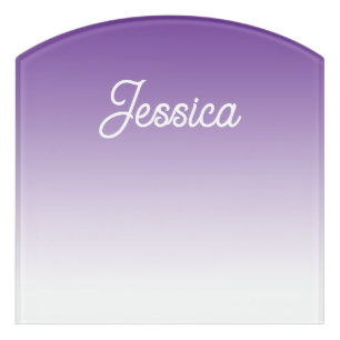 (Editable) Light Purple Color Ombre & Your Text Door Sign