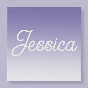 (Editable) Light Purple Color Ombre & Your Text Faux Canvas Print