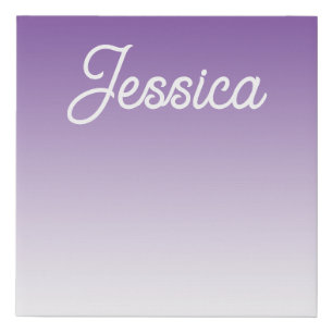 (Editable) Light Purple Color Ombre & Your Text Faux Canvas Print