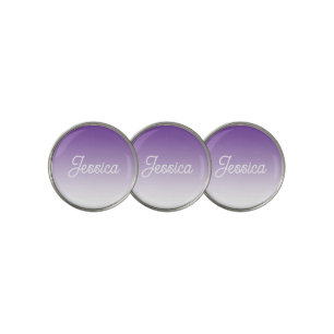 (Editable) Light Purple Color Ombre & Your Text Golf Ball Marker