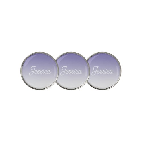 Editable Light Purple Color Ombre  Your Text Golf Ball Marker