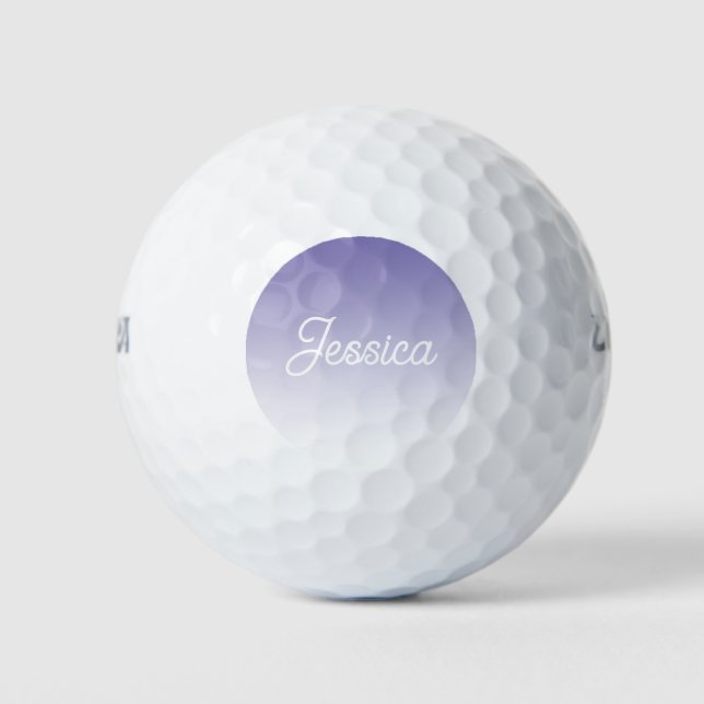 (Editable) Light Purple Color Ombre & Your Text Golf Balls (Front)