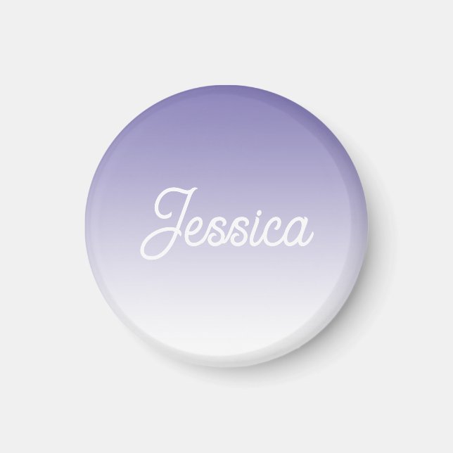 (Editable) Light Purple Color Ombre & Your Text Magnet (Front)