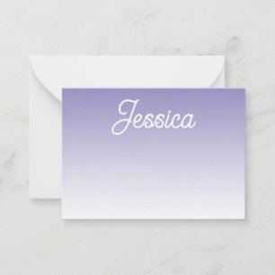 (Editable) Light Purple Color Ombre & Your Text Note Card