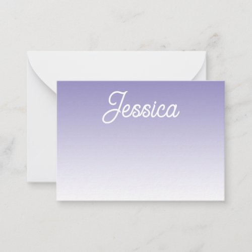 Editable Light Purple Color Ombre  Your Text Note Card