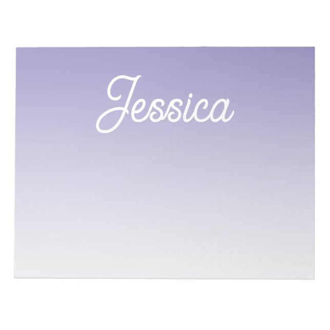(Editable) Light Purple Color Ombre & Your Text Notepad (Front)