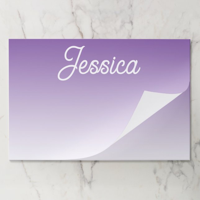 (Editable) Light Purple Color Ombre & Your Text Paper Pad (Folded)
