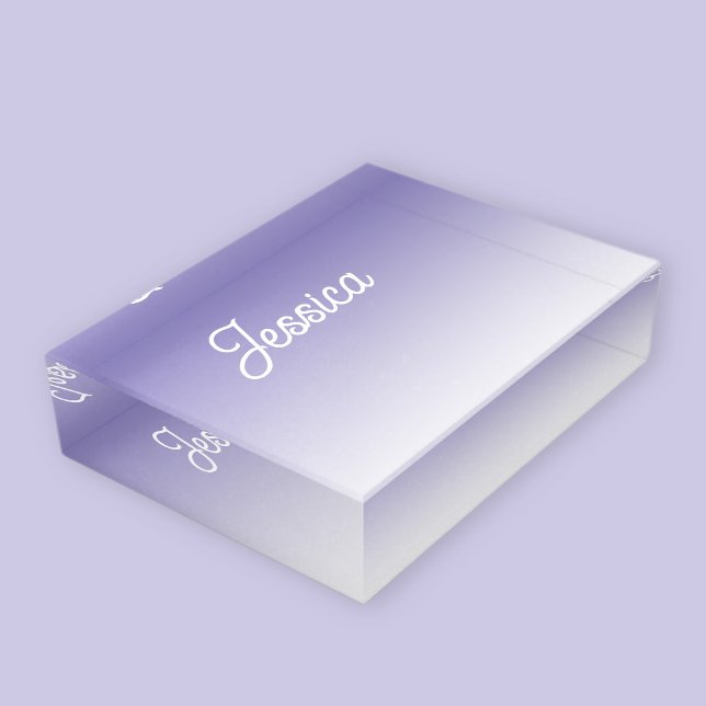 (Editable) Light Purple Color Ombre & Your Text Paperweight (Creator Uploaded)