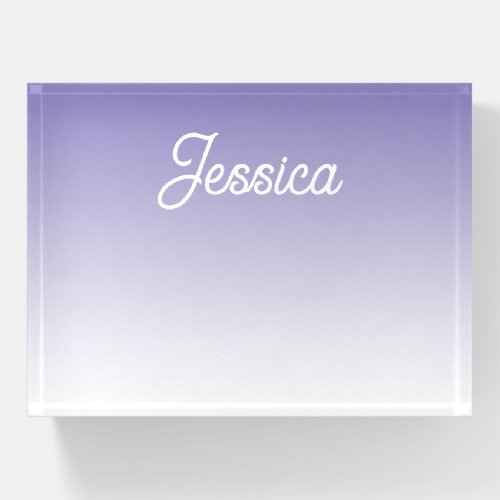 Editable Light Purple Color Ombre  Your Text Paperweight