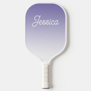 (Editable) Light Purple Color Ombre & Your Text Pickleball Paddle