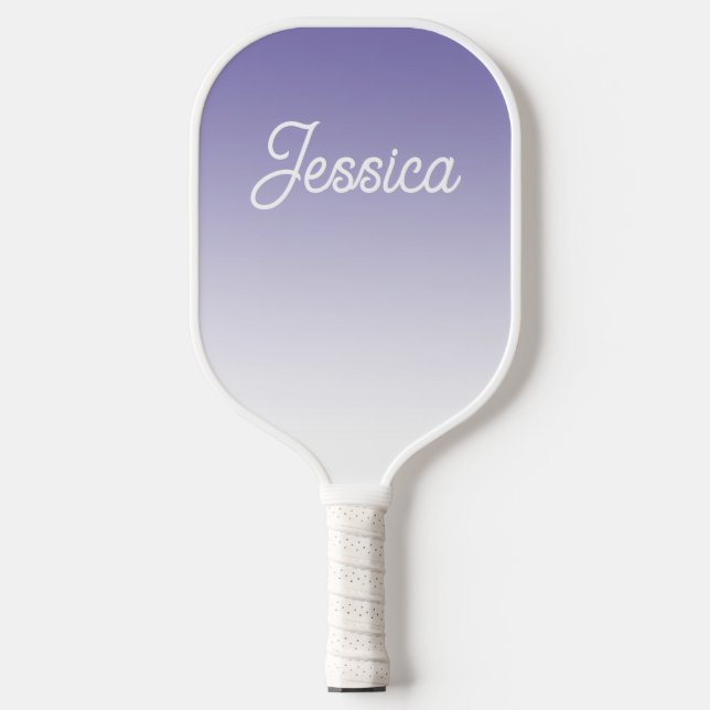 (Editable) Light Purple Color Ombre & Your Text Pickleball Paddle (Front)