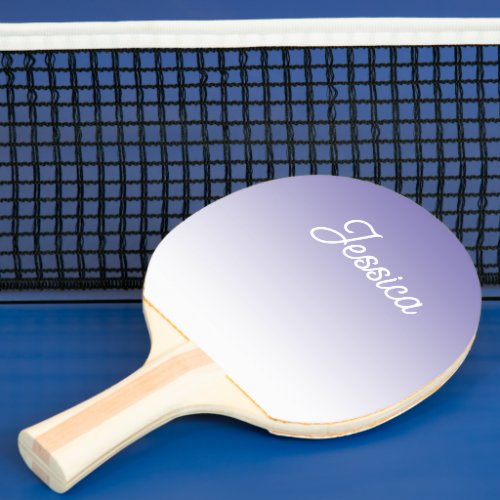 Editable Light Purple Color Ombre  Your Text Ping Pong Paddle