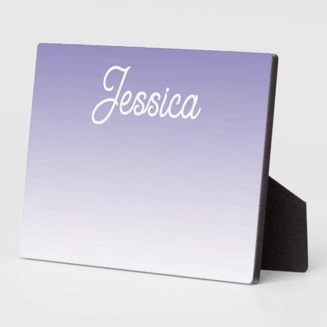 (Editable) Light Purple Color Ombre & Your Text Plaque (Side)