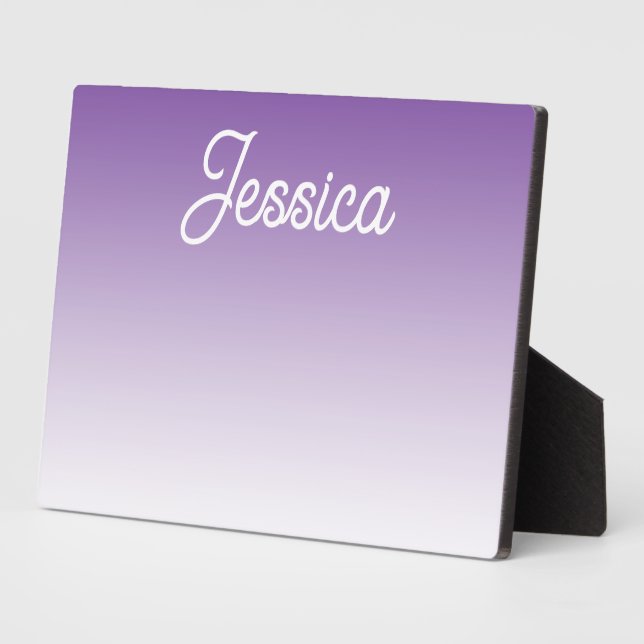 (Editable) Light Purple Color Ombre & Your Text Plaque (Side)