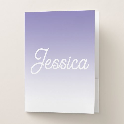 Editable Light Purple Color Ombre  Your Text Pocket Folder