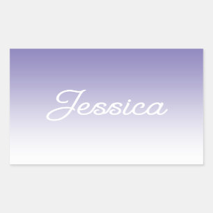 (Editable) Light Purple Color Ombre & Your Text Rectangular Sticker