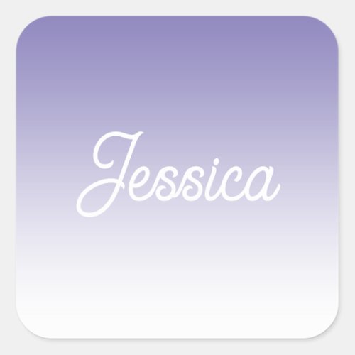 Editable Light Purple Color Ombre  Your Text Square Sticker