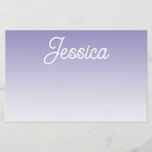 (Editable) Light Purple Color Ombre & Your Text Stationery