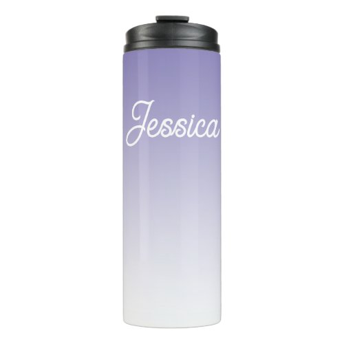 Editable Light Purple Color Ombre  Your Text Thermal Tumbler