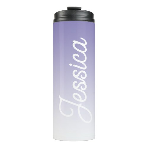Editable Light Purple Color Ombre  Your Text Thermal Tumbler