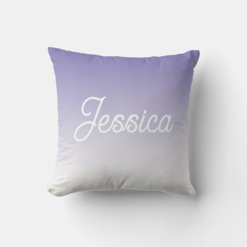 Editable Light Purple Color Ombre  Your Text Throw Pillow