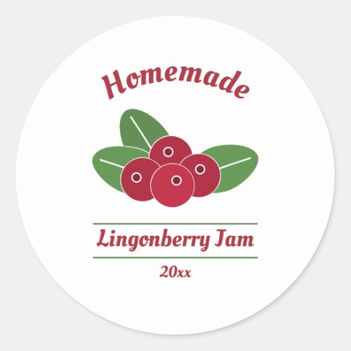 Editable Lingonberry Jam Label Sticker