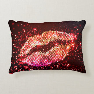 Editable Lip Illustration: Simple Graphic Design Accent Pillow