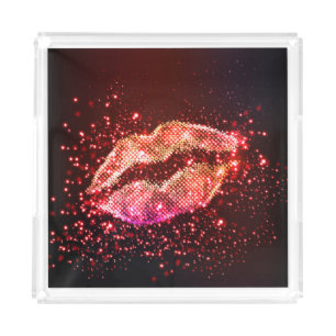 Editable Lip Illustration: Simple Graphic Design Acrylic Tray