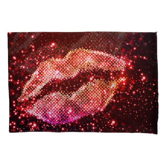 Editable Lip Illustration: Simple Graphic Design Pillow Case (Front)