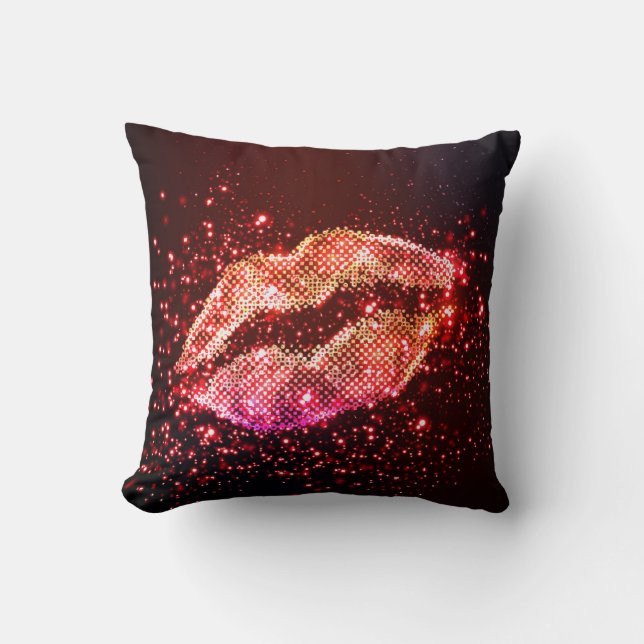 Editable Lip Illustration: Simple Graphic Design Throw Pillow (Front)