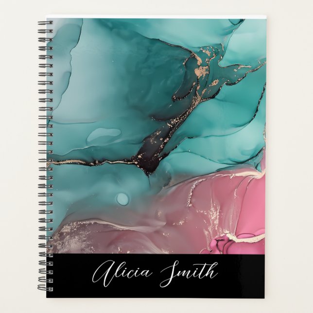 Editable Liquid Marble Diary Planner & Organizer (Front)