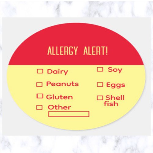 Editable List of Allergy Alerts Sticker