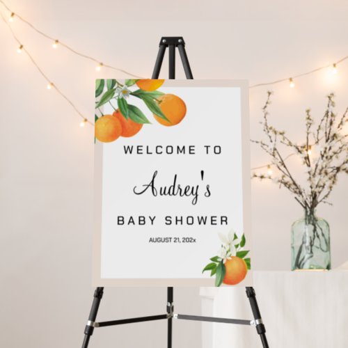 Editable Little Cutie Baby Shower Welcome Sign