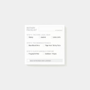 Editable Loan Signing Agent Supply Checklist Post-it Notes