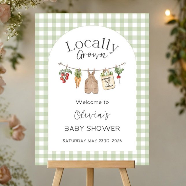 Editable Locally Grown Baby Shower Welcome Sign (Creator Uploaded)