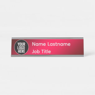 Editable Logo Desk Nameplate