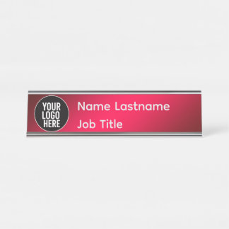 Editable Logo Desk Nameplate
