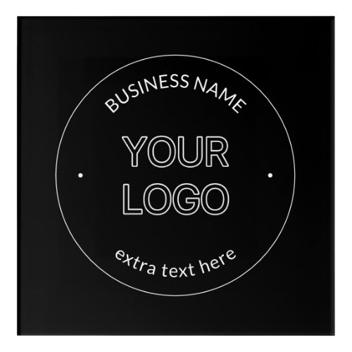 Editable Logo Replacement  Business Name  Black Acrylic Print