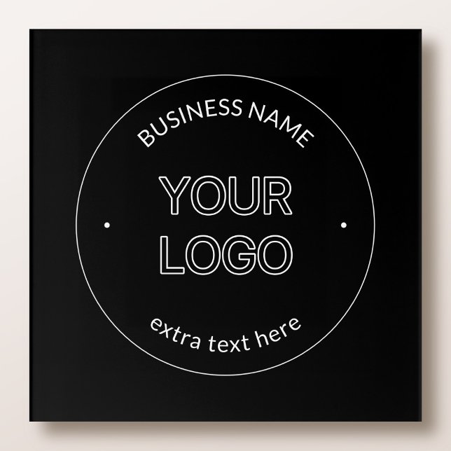Editable Logo Replacement & Business Name | Black Acrylic Print (Creator Uploaded)