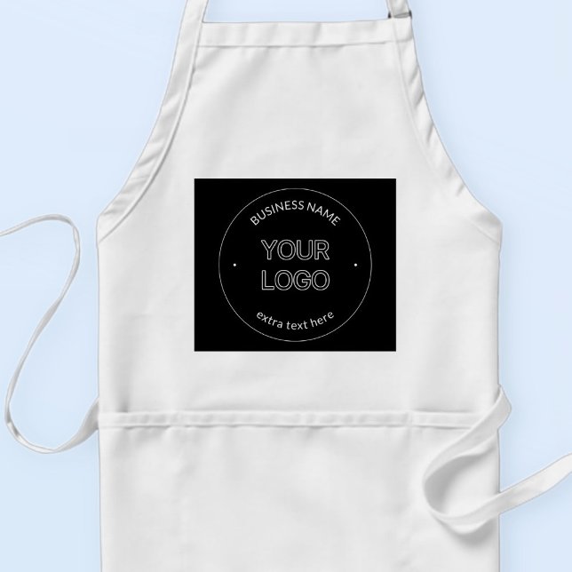 Editable Logo Replacement & Business Name | Black Adult Apron (Creator Uploaded)