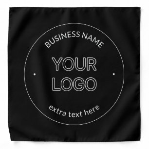 Editable Logo Replacement & Business Name   Black Bandana