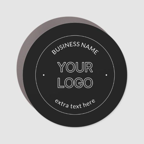 Editable Logo Replacement  Business Name  Black Car Magnet