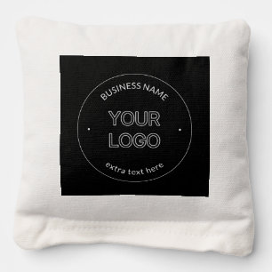 Editable Logo Replacement & Business Name Black Cornhole Bags