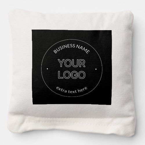 Editable Logo Replacement  Business Name  Black Cornhole Bags